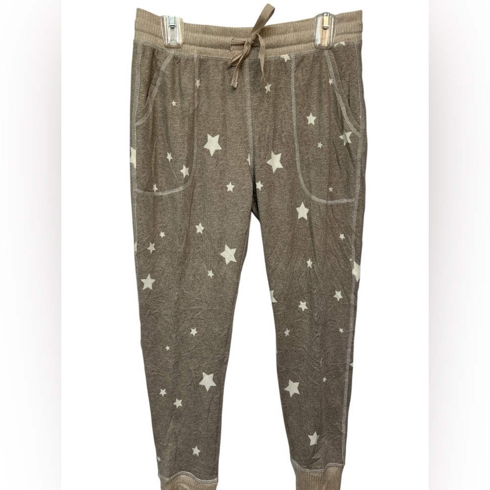 LiveLoveLounge tan cream star jogger lounge pants NWOT